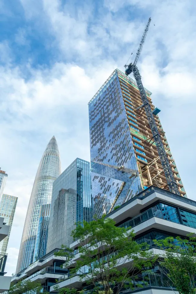 Construction site with crane